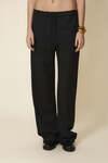 Black Relaxed-Fit Trousers With Elasticated Hems