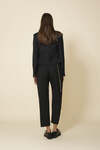 Black Wool Pants With Chain Detail at the Waist
