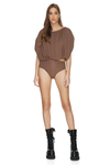 Brown Bodysuit With Cutout Details At The Waist