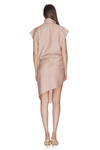Beige Wool Asymmetrical Mini Skirt
