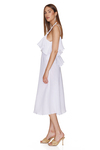 Backless White Cotton Midi Dress