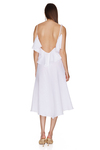 Backless White Cotton Midi Dress