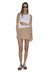 White Cotton Cutout Top