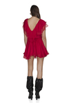 Backless Red Silk Mini Dress
