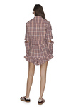 Cotton Checkered Cutout Mini Dress