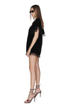Oversized Black Dress With Chantilly Lace Insertions