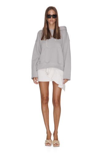 Grey Cotton Oversized Sweatshirt - PNK Casual