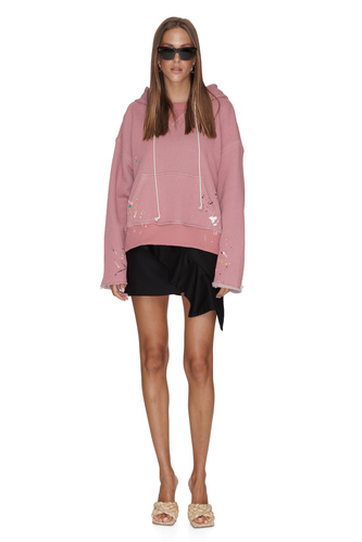 Rose Handmade Painted Oversized Sweatshirt - PNK Casual