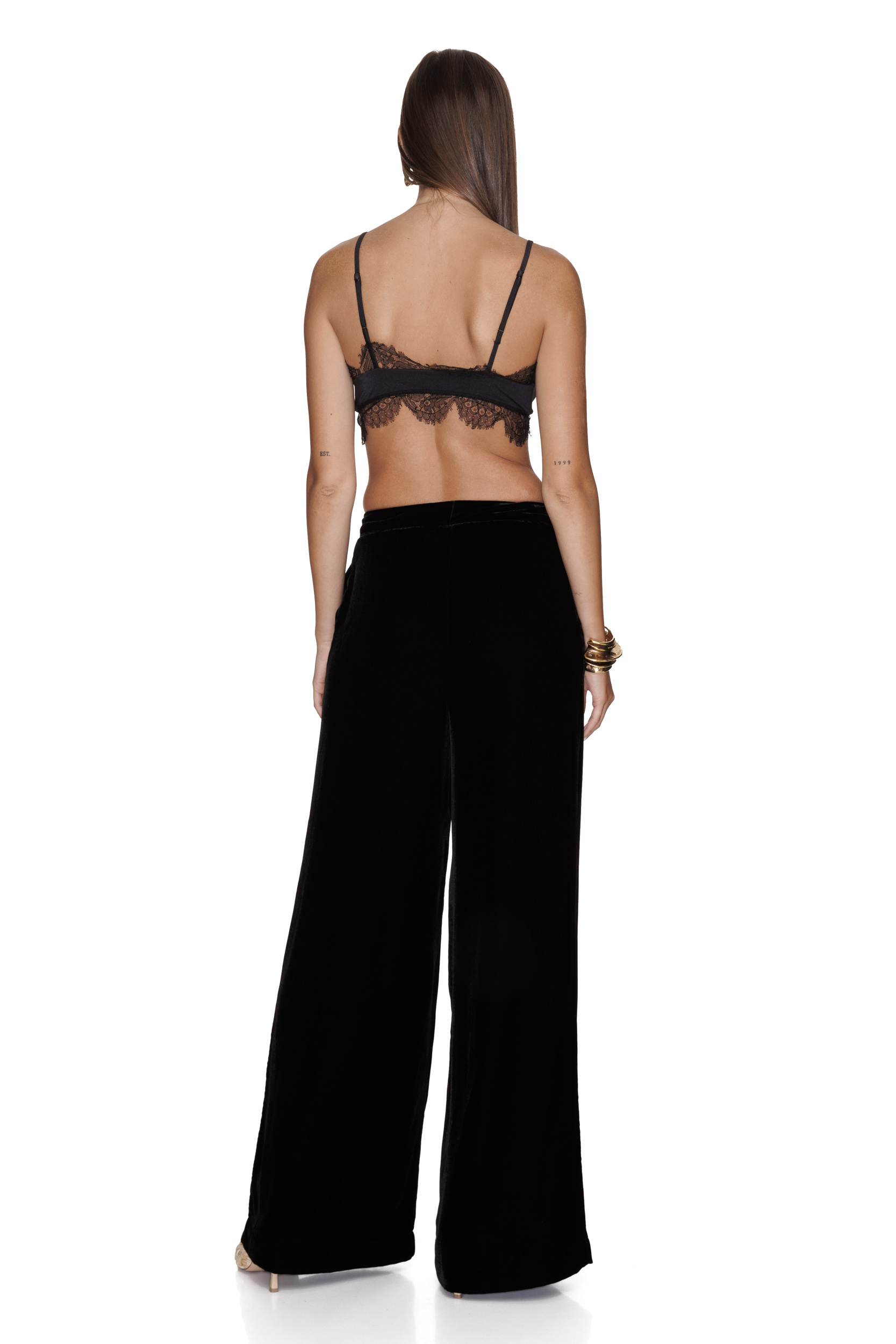Pure Collection Silk Blend Velvet Palazzo Trousers, Black at John Lewis &  Partners