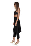 Black Wool Pants With Overlaid Skirt