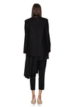 Black Wool Pants With Overlaid Skirt