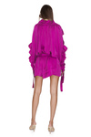Fuchsia Silk Mini Dress With Ruffles