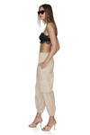 Beige Pants With Pockets Detail and Elasticated Waistband