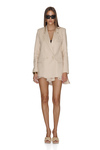 Beige Oversized Cotton-Linen Blazer