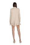 Beige Oversized Cotton-Linen Blazer