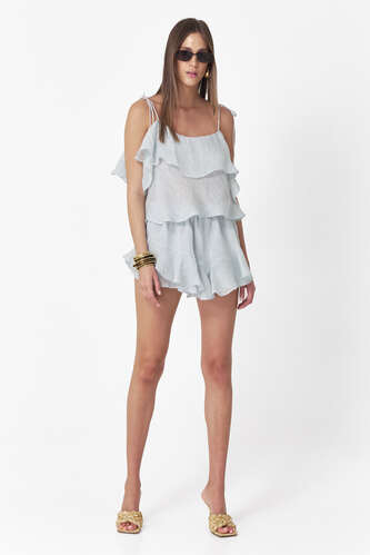 Aqua Linen Shorts - PNK Casual