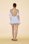 Backless Aqua Linen Draped Top - SS24