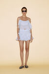 Backless Aqua Linen Draped Top - SS24