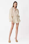 Beige Linen Oversized Blouse