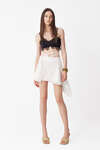 White Asymmetrical Hidden Zip Linen Mini Skirt
