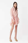 Ruffled Rose Linen Mini Dress