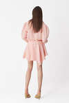 Ruffled Rose Linen Mini Dress
