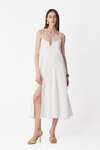 White Midi Linen Button-Down Dress