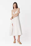 White Midi Linen Button-Down Dress