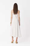 White Midi Linen Button-Down Dress