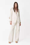 White Blazer With Ruffles Sleeves