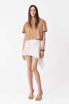 Brown Cotton Cropped T-shirt
