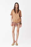 Brown Cotton Oversized T-shirt