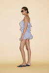 Backless Blue-Grey Linen Draped Top - SS24