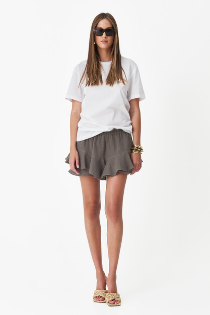 Cotton Kaki Shorts with Elasticated Waistband