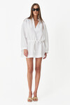 White Linen Oversized Mini Dress