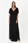 Black Silk Tulle Long Dress