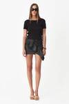 Black Cotton Rib Backless Top