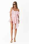 Asymmetrical Rose Linen Mini Skirt