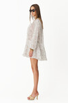 White Printed Cotton-Silk Dress