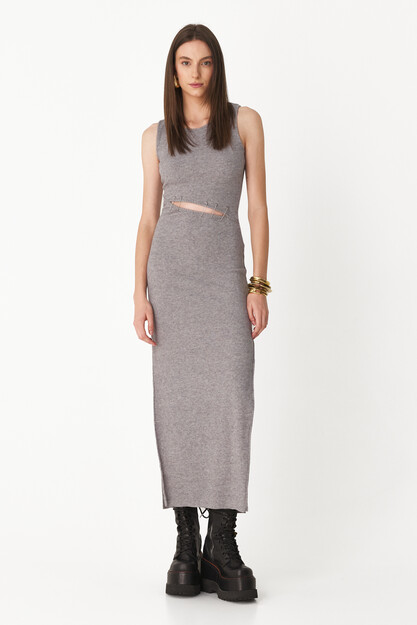 Grey Cutout Maxi Dress