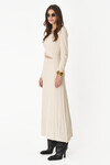 Off-White Cutout Maxi Dress With Long Sleeves