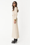Off-White Cutout Maxi Dress With Long Sleeves