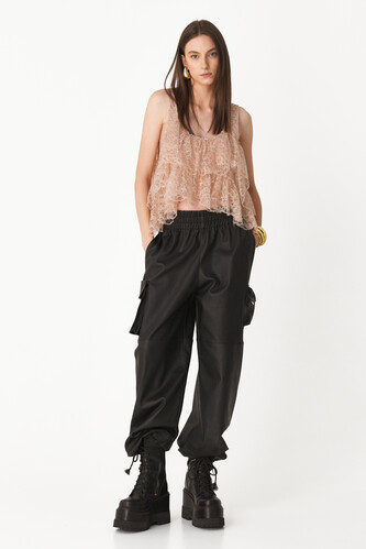 Rose Lace Top With Ruffled Details - PNK Casual