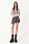 Grey Wool Mini Skirt