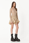 Beige Wool Cutout Top