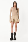 Beige Wool Cutout Top