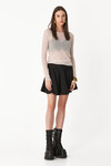 Black Blended Mini Skirt