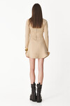 Beige Cotton-Blend Scuba Mini Dress