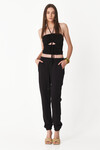 Black Cotton Track Pants