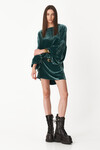 Green Velvet Dress With Oversized Sleeves